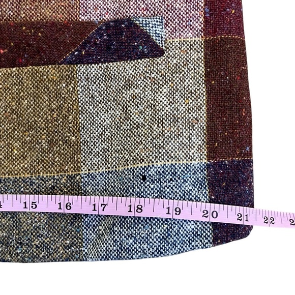 Willow Ridge Vintage Tweed Plaid Wool Blend Open Front Blazer Jacket Academia - Picture 9 of 16